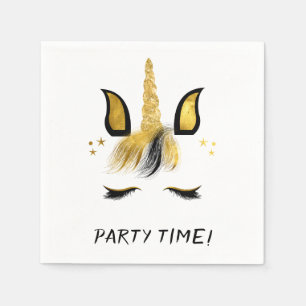 Golden Unicorn Customisable Party Time Napkin