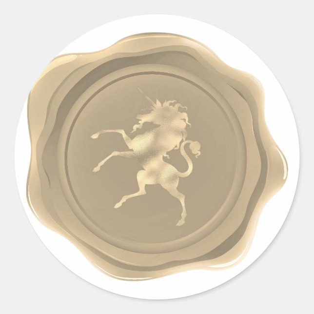 Golden Unicorn Faux Wax Seal (Front)