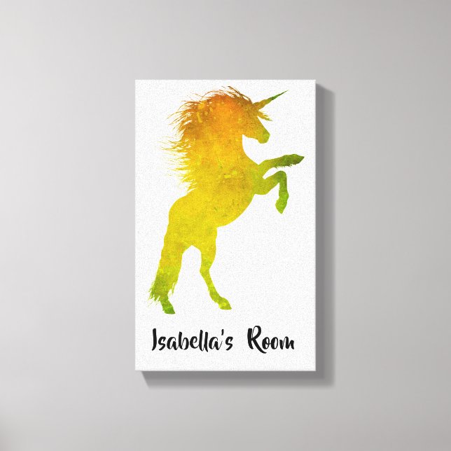 Golden Unicorn Girl's Room Canvas Print (Front)