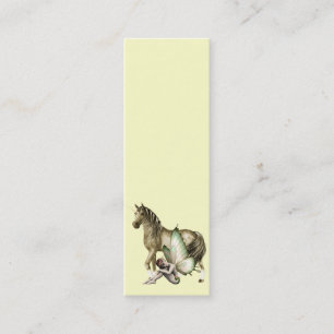 Golden Unicorn & Shy Fairy Bookmark Mini Business Card