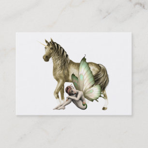 Golden Unicorn & Shy Fairy Mini Print Business Card