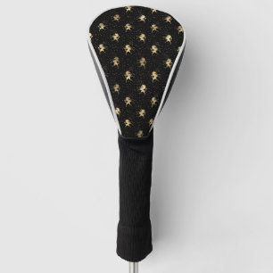 Golden Unicorn Silhouette Shining Stars Dark Night Golf Head Cover