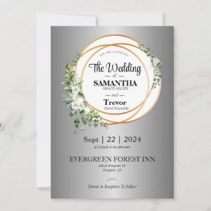 Golden Union Celebrating Love & Commitment Wedding Invitation