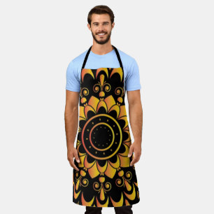 Golden Unique Mandala Design-95747 Apron