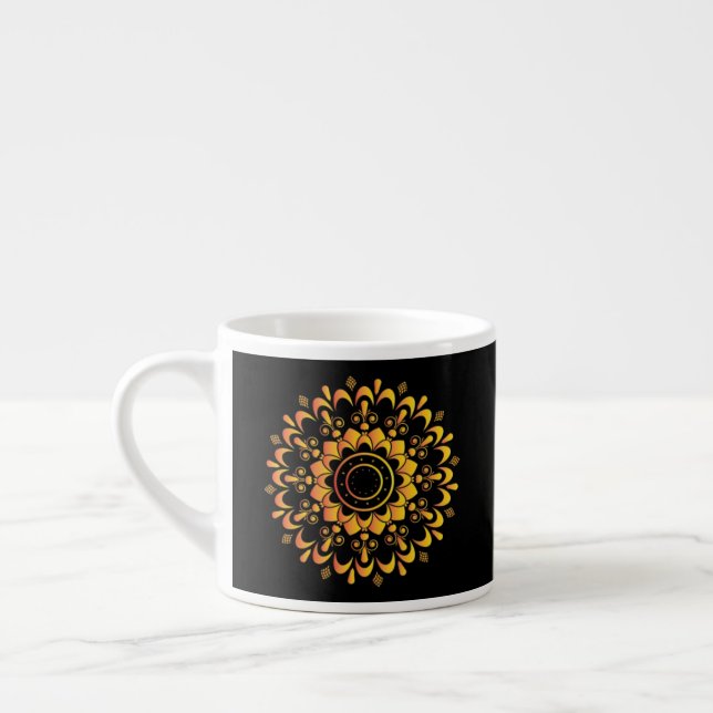 Golden Unique Mandala Design-95747 Espresso Cup (Left)
