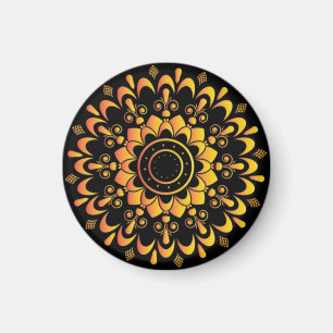 Golden Unique Mandala Design-95747 Magnet