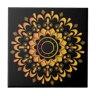 Golden Unique Mandala Design-95747 Tile