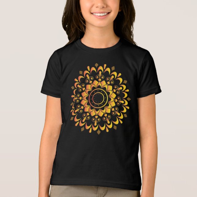 Golden Unique Mandala Design-95747 Tri-Blend Shirt (Front)