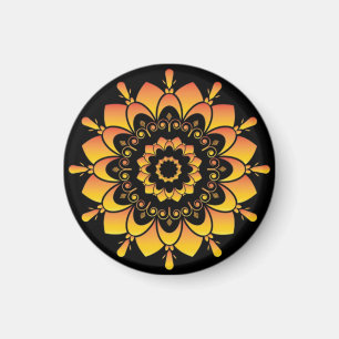 Golden Unique Mandala Design-95748 Magnet