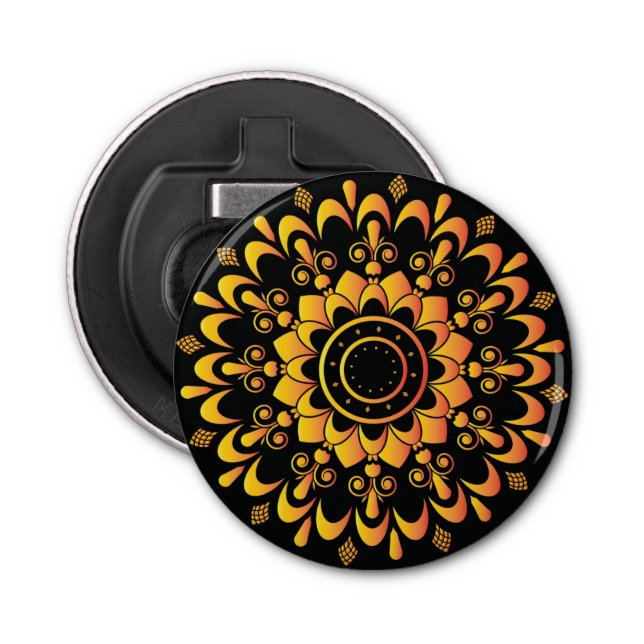 Golden Unique Mandala Design  Bottle Opener (Front)