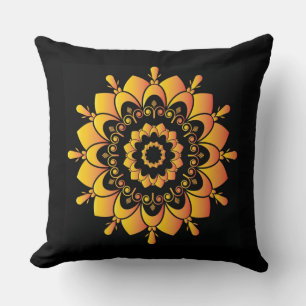 Golden Unique Mandala Design Cushion