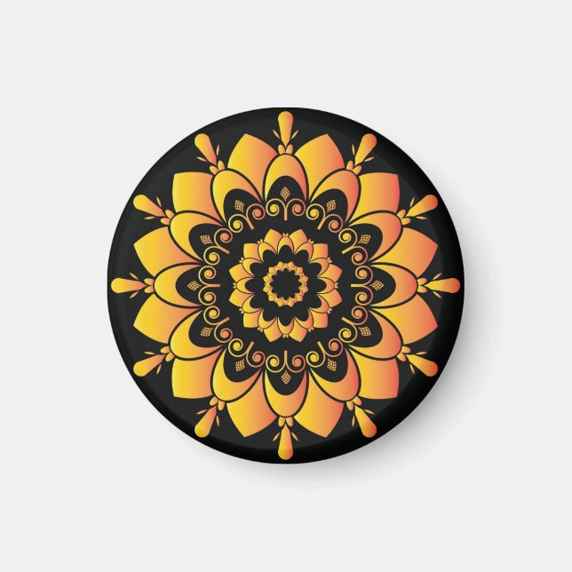 Golden Unique Mandala Design  Magnet (Front)