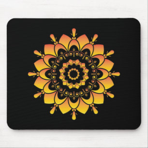 Golden Unique Mandala Design Mouse Mat