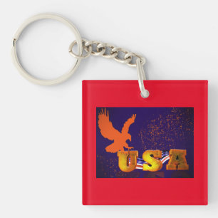 Golden USA Key Ring