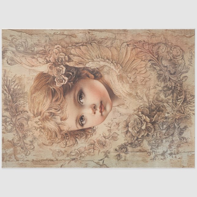 Golden Valentine Angel Tissue Paper (Front)