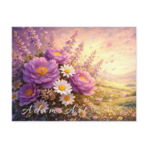 Golden Valley Peony & Wildflower Sunset Postcard