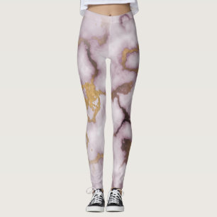 Golden Vein Marble  Blush Aura  Leggings 
