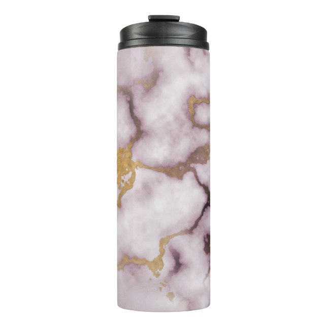 Golden Vein Marble  Blush Aura Thermal Tumbler (Front)