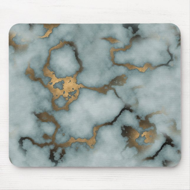 Golden Vein Marble  Ocean Mist Mouse Pads (Front)