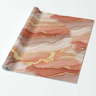 Golden Veined Sienna Marble Luxury Art Wrapping Paper