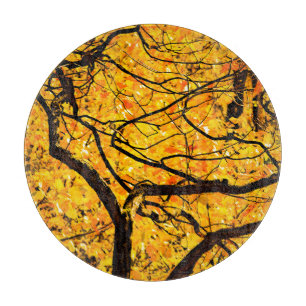 Golden Veins Of Autumn Cutting Board