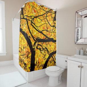Golden Veins Of Autumn Shower Curtain
