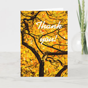 Golden Veins Of Autumn Thank You Card