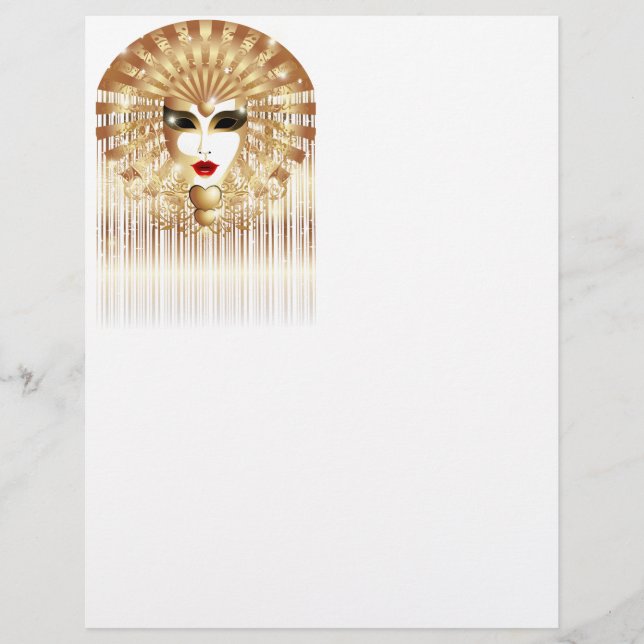 Golden Venice Carnival Party Mask (Front)