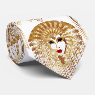 Golden Venice Carnival Party Mask Tie