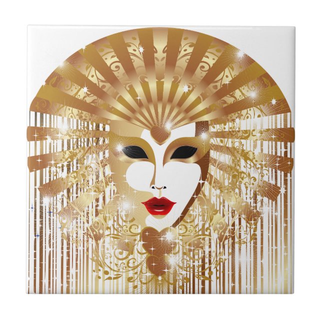 Golden Venice Carnival Party Mask Tile (Front)