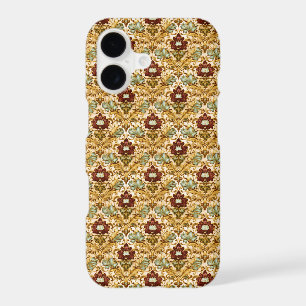 Golden Victorian Floral Damask with Sage