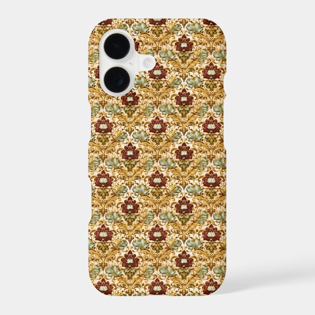 Golden Victorian Floral Damask with Sage (Back)