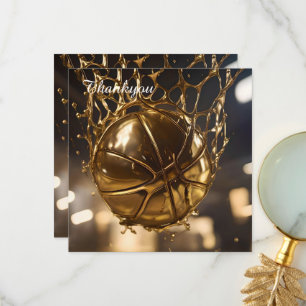 "Golden Victory: Netball Caught in a Gleaming Net" Thank You Card