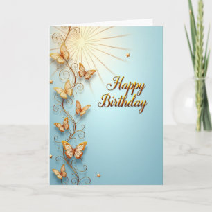 Golden Vine Birthday Card