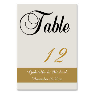 Golden Vines Table Number