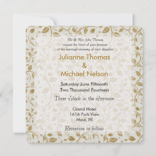 Golden Vines Wedding Invitation