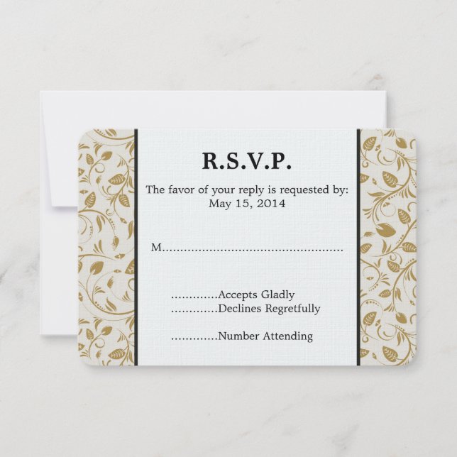 Golden Vines Wedding RSVP (Front)