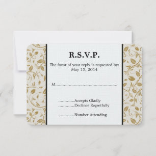Golden Vines Wedding RSVP Card