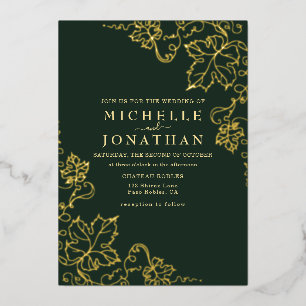 Golden Vineyard Green Real Foil Wedding