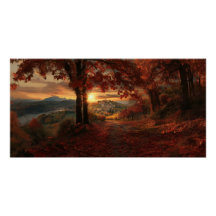 Golden Vineyard Path – Piedmont Landscape Poster