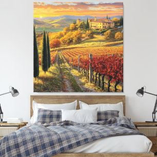 Golden Vineyard Path – Tuscany Premium Canvas Print
