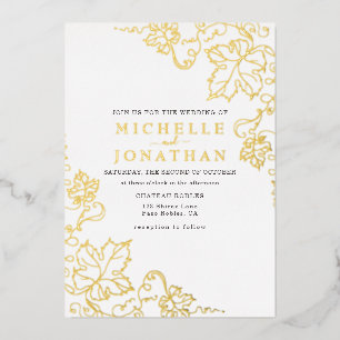 Golden Vineyard White Real Foil Wedding