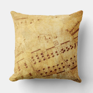 Golden Vintage Antique Sheet Music Score Sheet Cushion