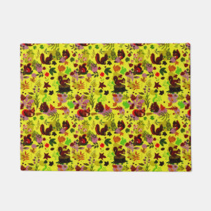 Golden Vintage Autumn Nature Foliage Forest Doormat