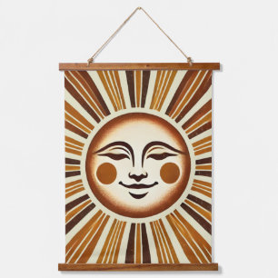 Golden Vintage Boho Sun Wall Hanging Tapestry