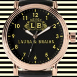 Golden vintage  Custom Monogram Watch<br><div class="desc">Golden vintage Custom Monogram Watch</div>