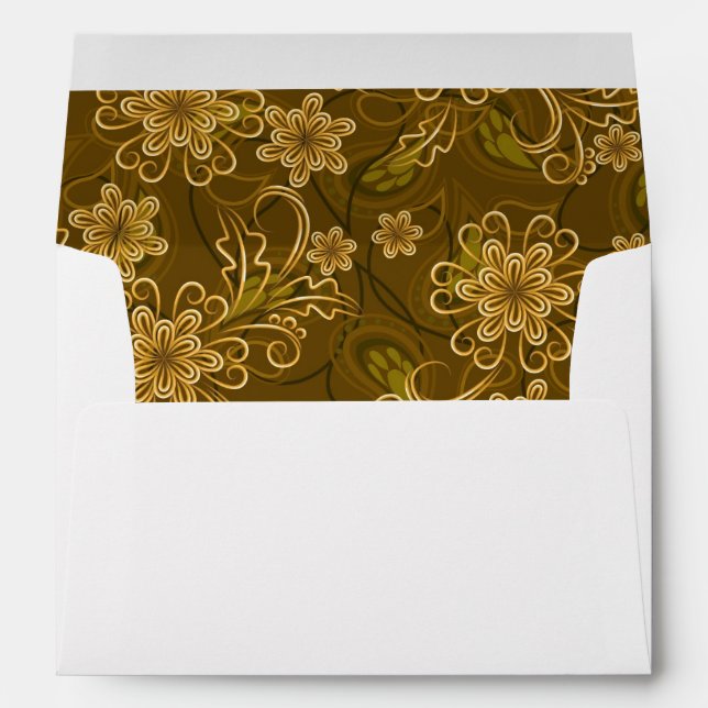 Golden vintage floral pattern envelope (Back (Bottom))