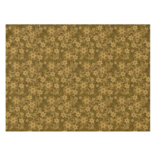Golden vintage floral pattern tablecloth