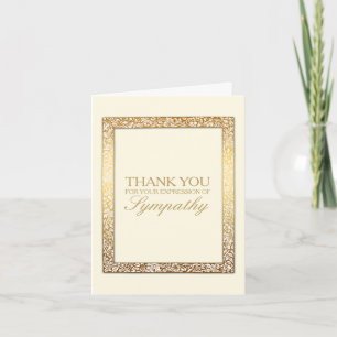 Golden Vintage Frame Sympathy Thank You Card
