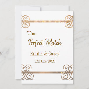 Golden vintage glitter the perfect match couple na holiday card